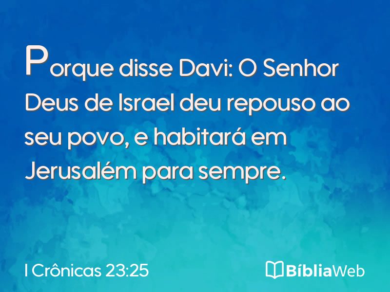 I Crônicas 23:25 em imagem para compartilhar