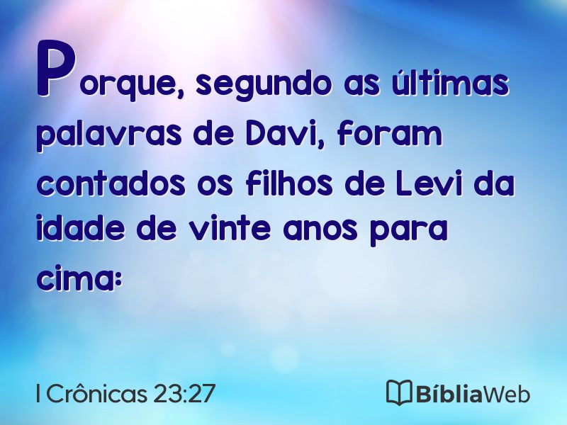 I Crônicas 23:27 em imagem para compartilhar