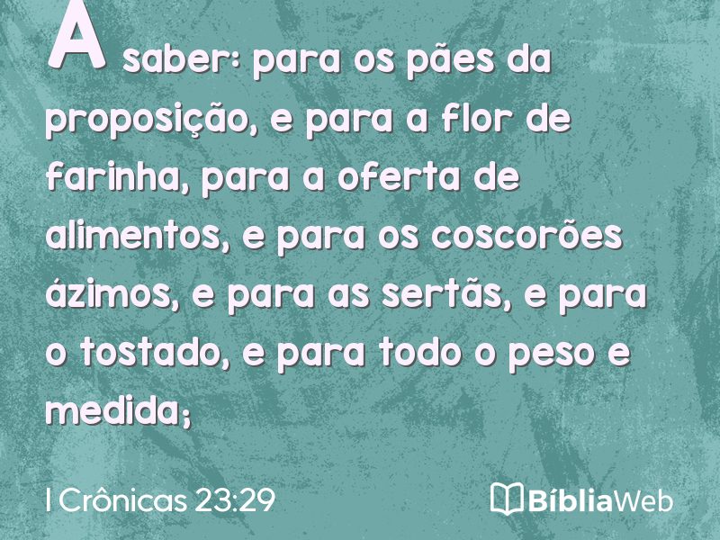I Crônicas 23:29 em imagem para compartilhar