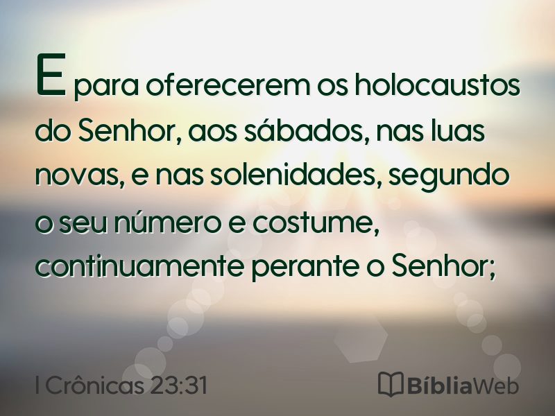I Crônicas 23:31 em imagem para compartilhar