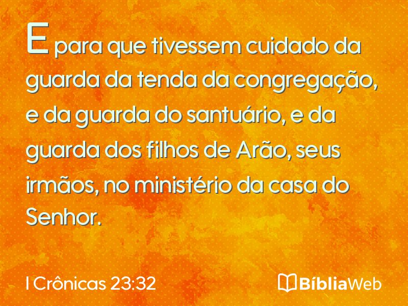 I Crônicas 23:32 em imagem para compartilhar