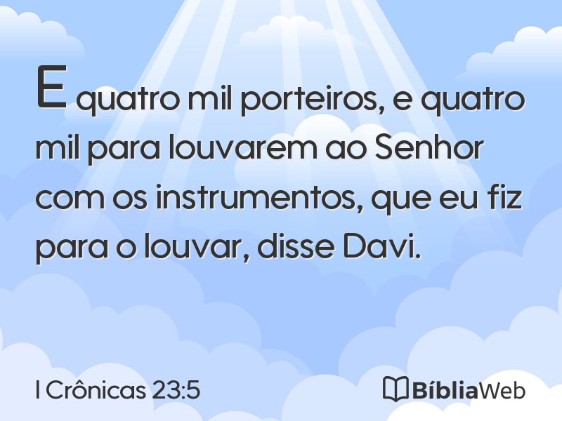 I Crônicas 23:5 em imagem para compartilhar