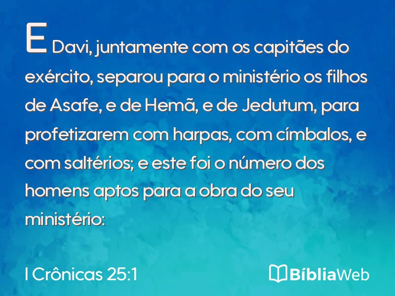 I Crônicas 25:1 em imagem para compartilhar