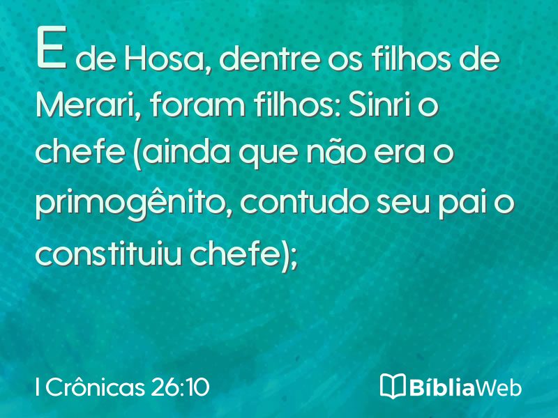 I Crônicas 26:10 em imagem para compartilhar