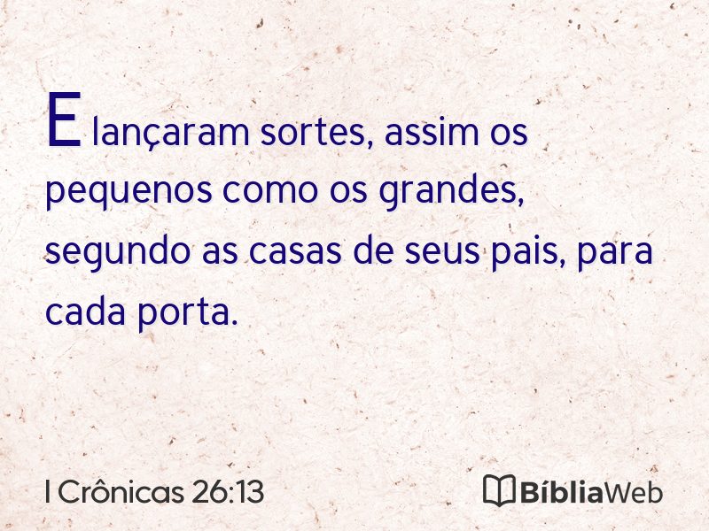 I Crônicas 26:13 em imagem para compartilhar