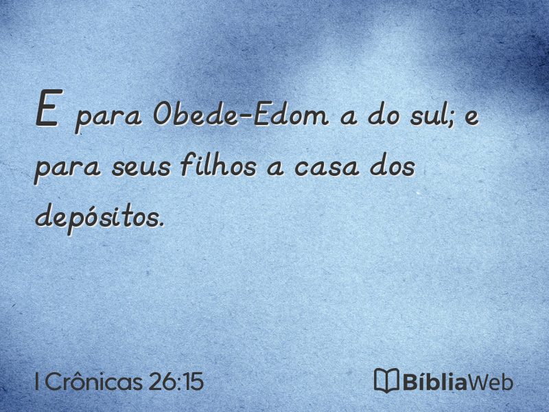 I Crônicas 26:15 em imagem para compartilhar
