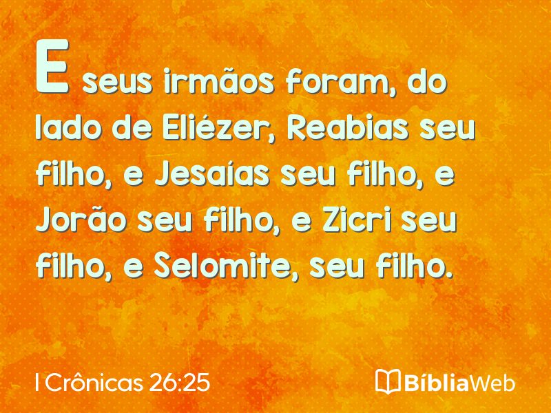 I Crônicas 26:25 em imagem para compartilhar