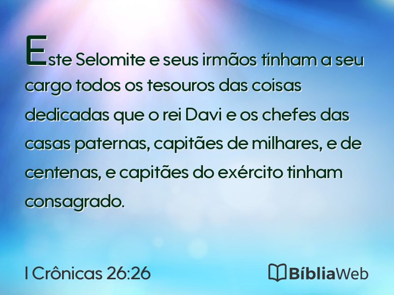I Crônicas 26:26 em imagem para compartilhar