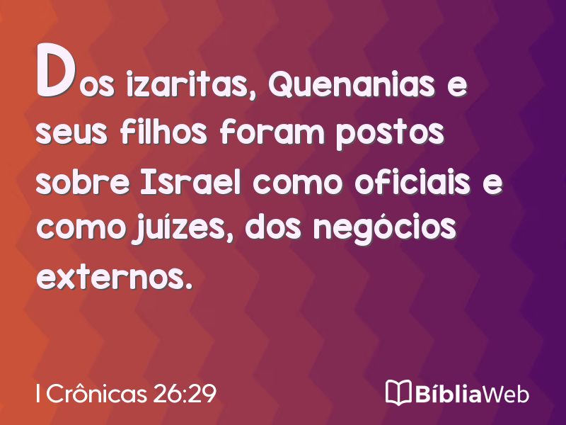 I Crônicas 26:29 em imagem para compartilhar