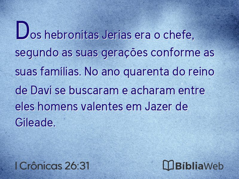 I Crônicas 26:31 em imagem para compartilhar