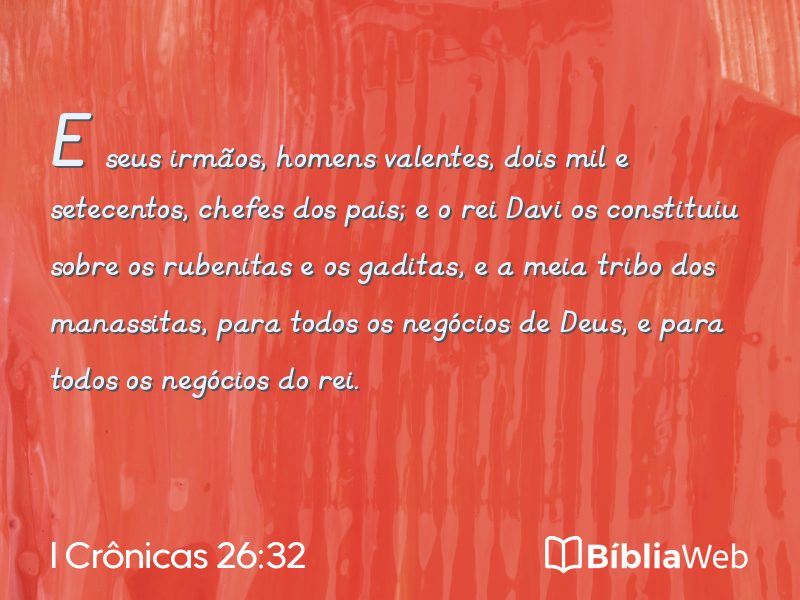 I Crônicas 26:32 em imagem para compartilhar