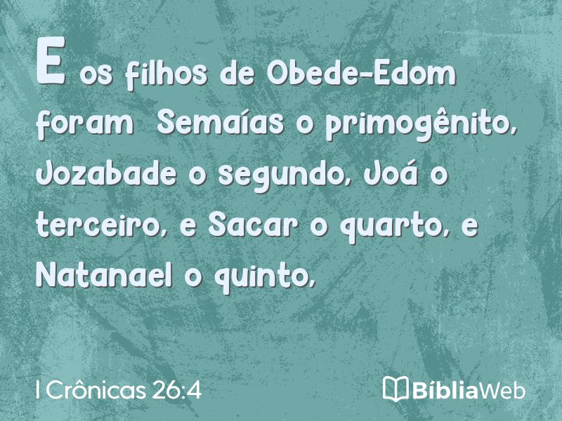 I Crônicas 26:4 em imagem para compartilhar