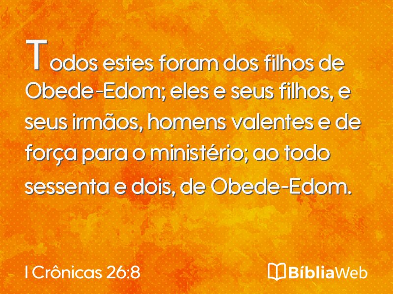 I Crônicas 26:8 em imagem para compartilhar