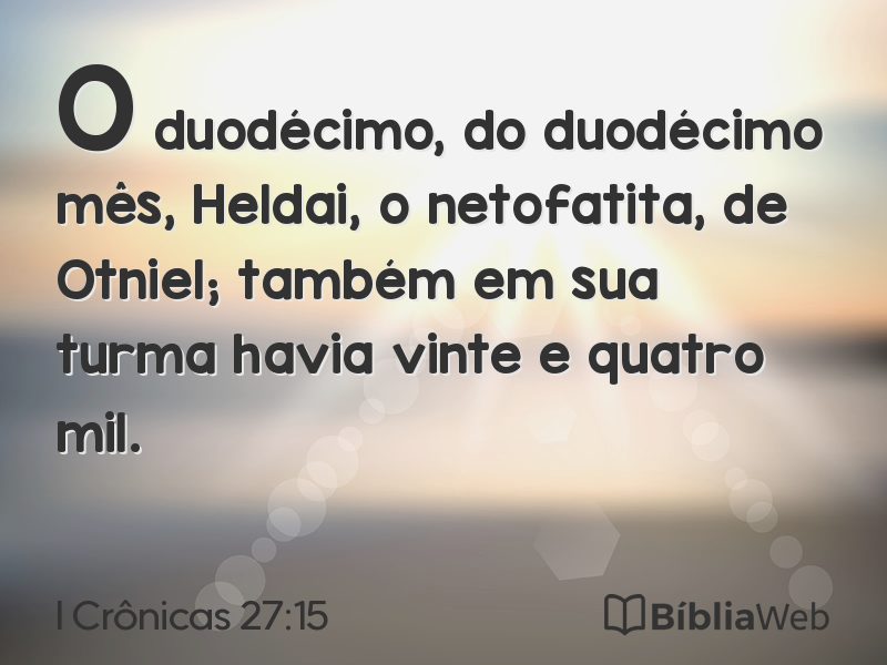 I Crônicas 27:15 em imagem para compartilhar