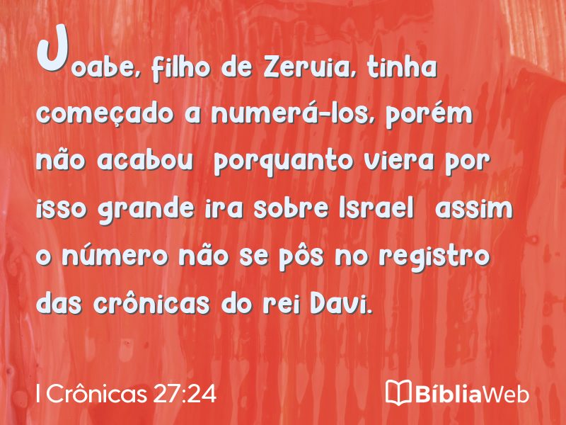 I Crônicas 27:24 em imagem para compartilhar