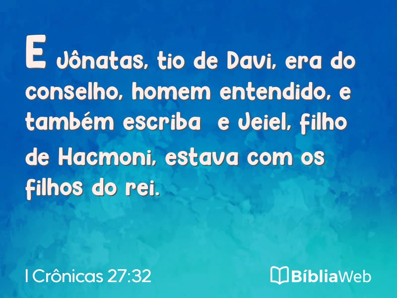 I Crônicas 27:32 em imagem para compartilhar