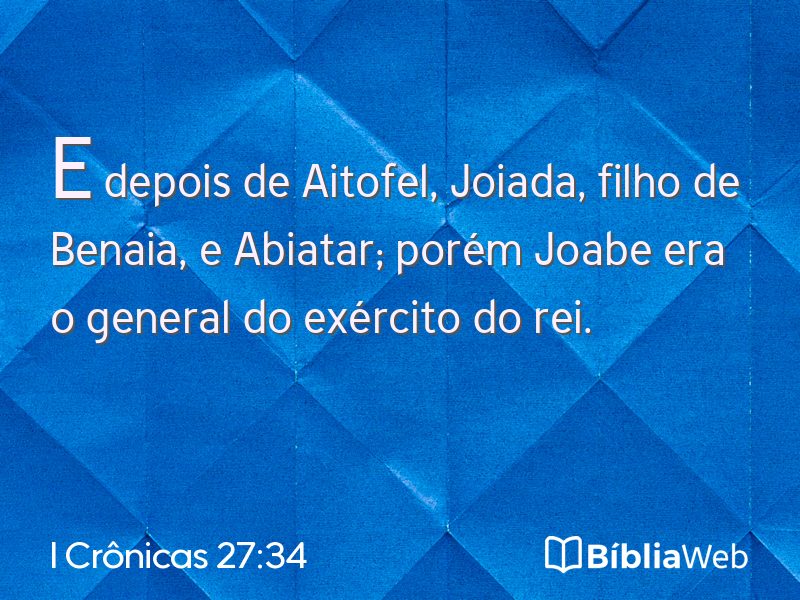 I Crônicas 27:34 em imagem para compartilhar