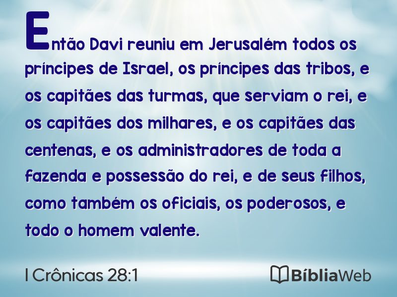I Crônicas 28:1 em imagem para compartilhar