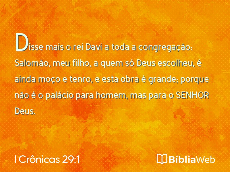 I Crônicas 29:1 em imagem para compartilhar