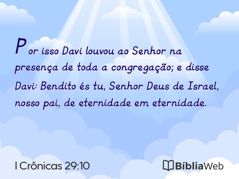I Crônicas 29:10 em imagem para compartilhar