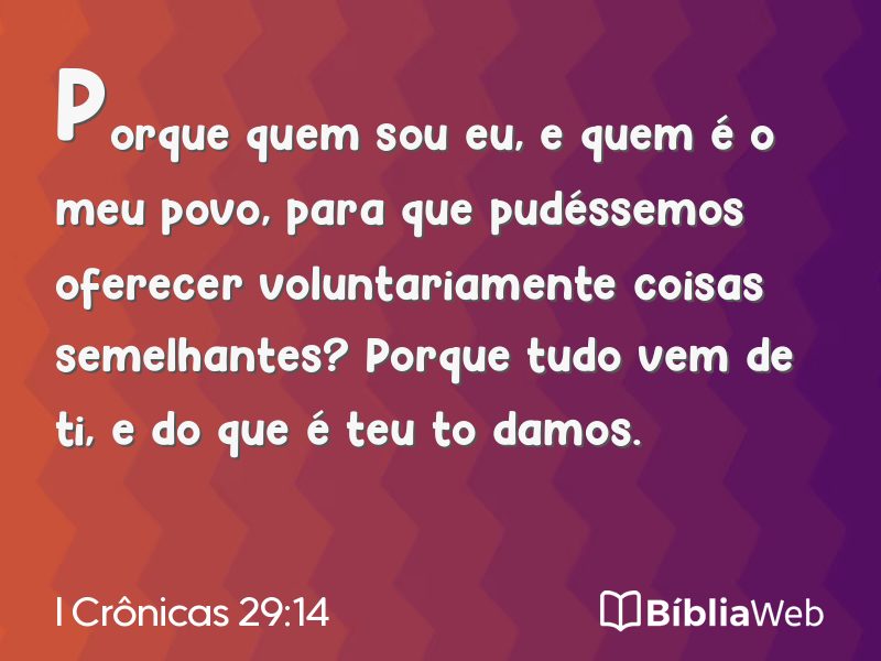 I Crônicas 29:14 em imagem para compartilhar