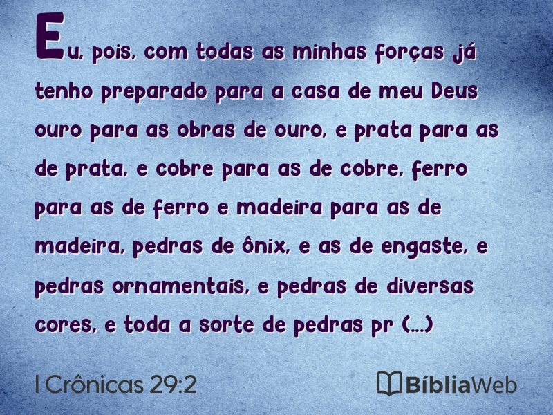 I Crônicas 29:2 em imagem para compartilhar