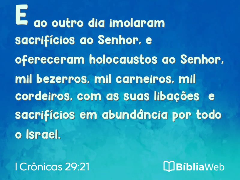 I Crônicas 29:21 em imagem para compartilhar