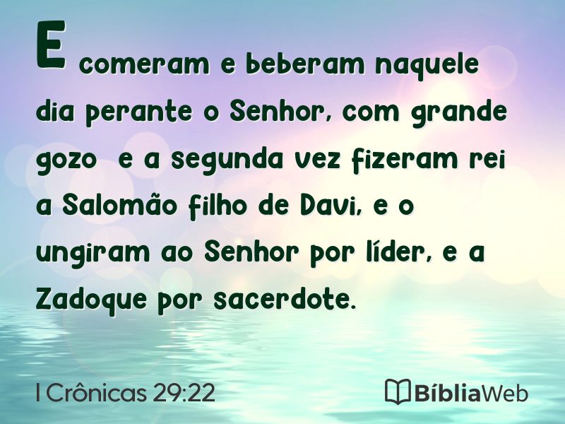 I Crônicas 29:22 em imagem para compartilhar