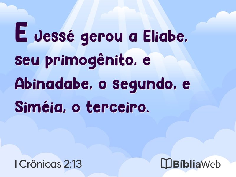 I Crônicas 2:13 em imagem para compartilhar