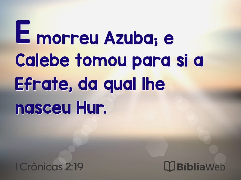I Crônicas 2:19 em imagem para compartilhar