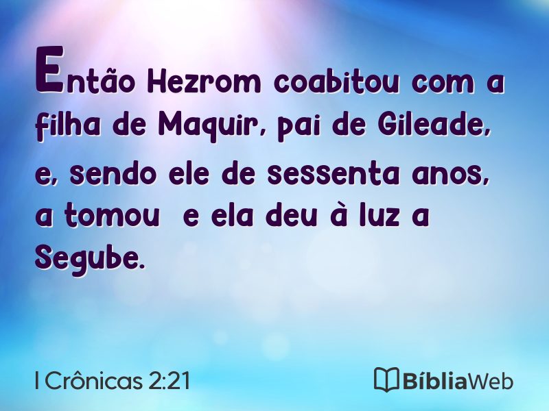 I Crônicas 2:21 em imagem para compartilhar