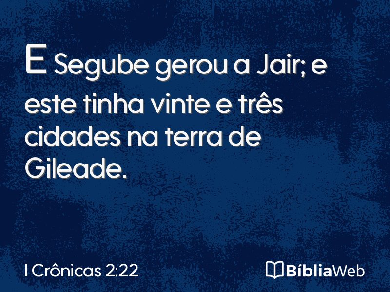 I Crônicas 2:22 em imagem para compartilhar