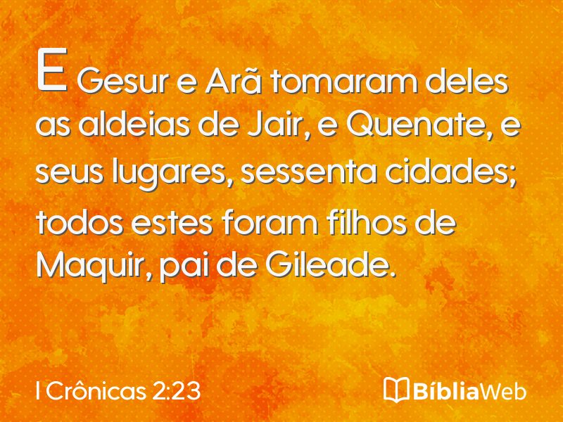 I Crônicas 2:23 em imagem para compartilhar