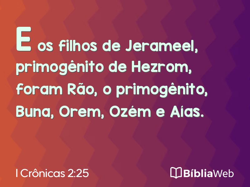 I Crônicas 2:25 em imagem para compartilhar