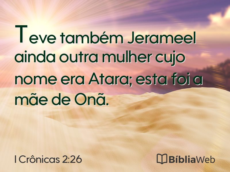 I Crônicas 2:26 em imagem para compartilhar