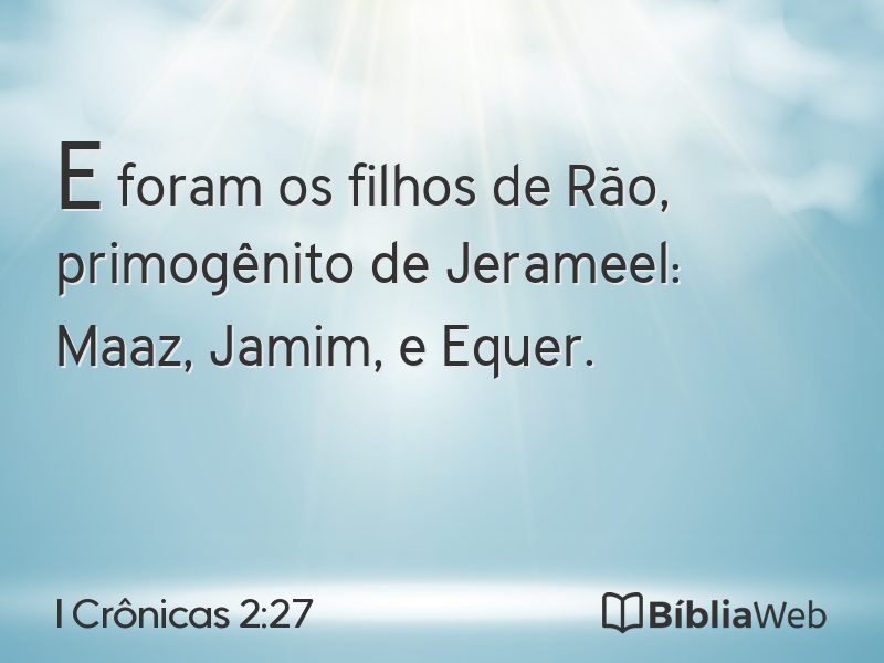 I Crônicas 2:27 em imagem para compartilhar