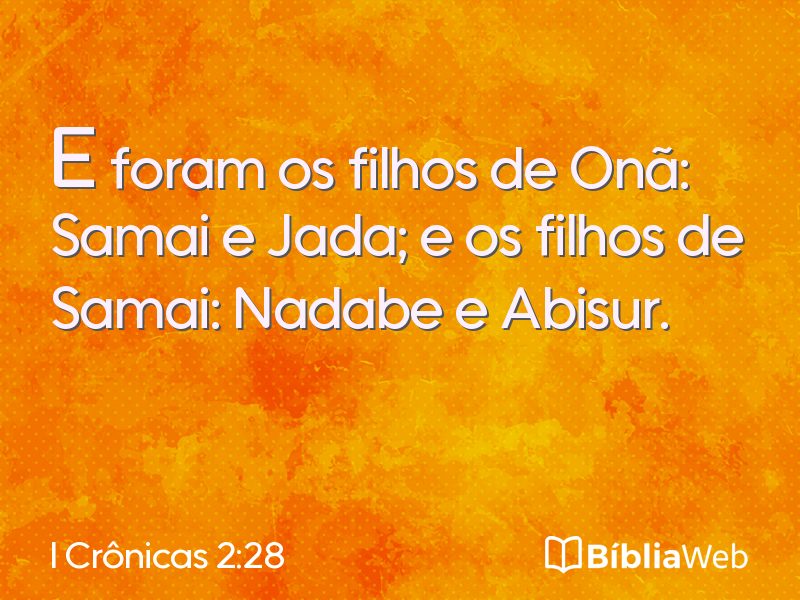 I Crônicas 2:28 em imagem para compartilhar