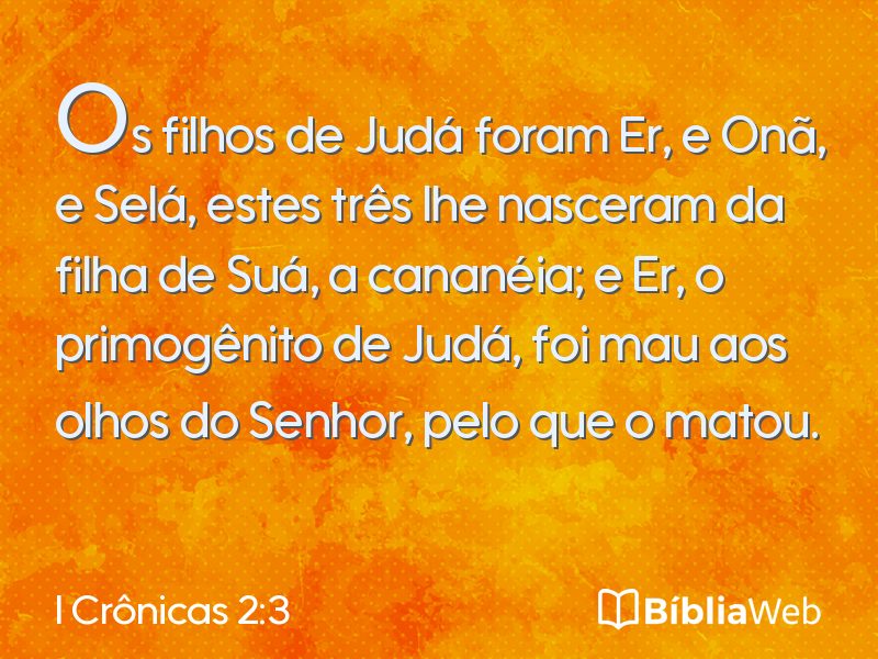 I Crônicas 2:3 em imagem para compartilhar