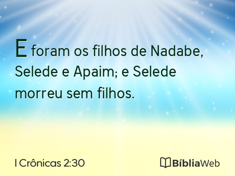 I Crônicas 2:30 em imagem para compartilhar