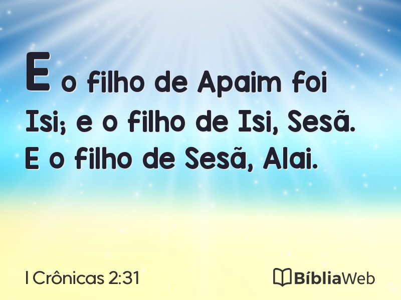 I Crônicas 2:31 em imagem para compartilhar