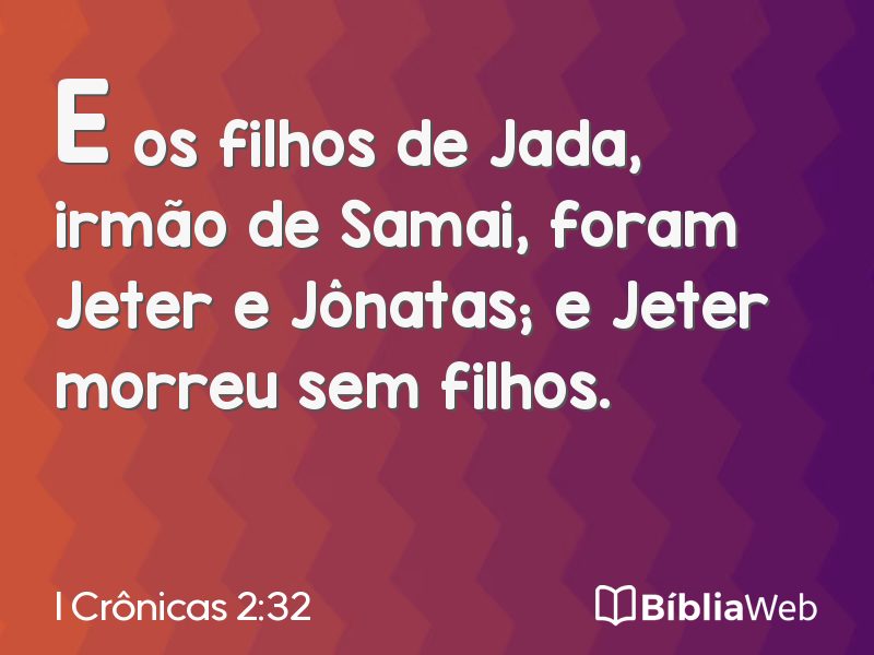 I Crônicas 2:32 em imagem para compartilhar