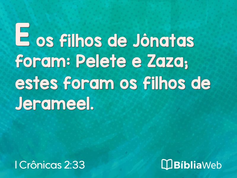 I Crônicas 2:33 em imagem para compartilhar