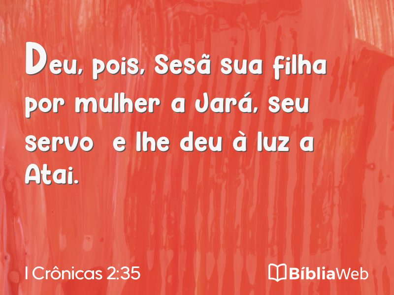 I Crônicas 2:35 em imagem para compartilhar