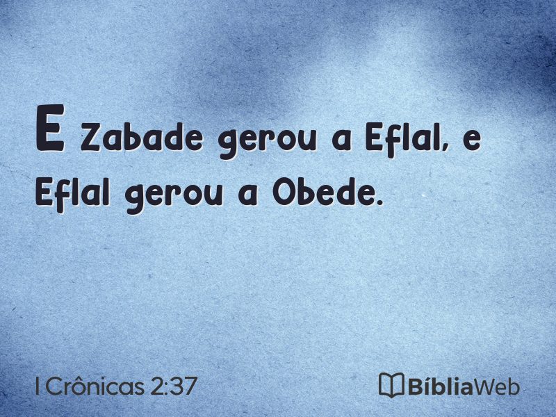I Crônicas 2:37 em imagem para compartilhar