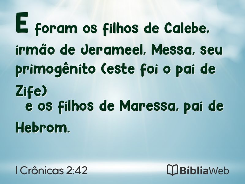 I Crônicas 2:42 em imagem para compartilhar