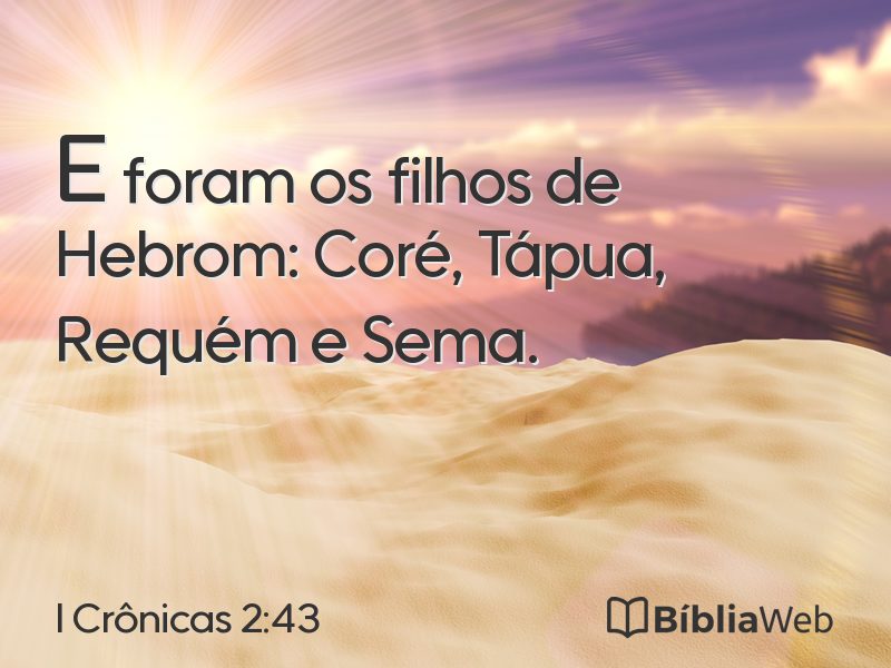 I Crônicas 2:43 em imagem para compartilhar