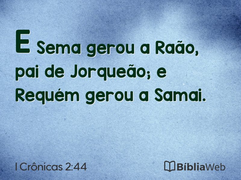 I Crônicas 2:44 em imagem para compartilhar