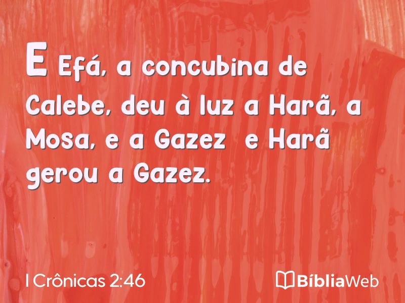 I Crônicas 2:46 em imagem para compartilhar