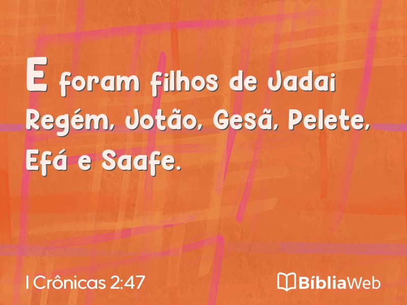 I Crônicas 2:47 em imagem para compartilhar