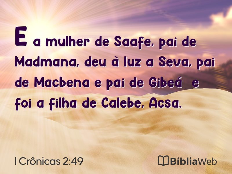 I Crônicas 2:49 em imagem para compartilhar